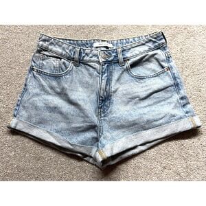 PacSun Mom Shorts Light Wash Denim Cuffed Distressed Women's Size 27